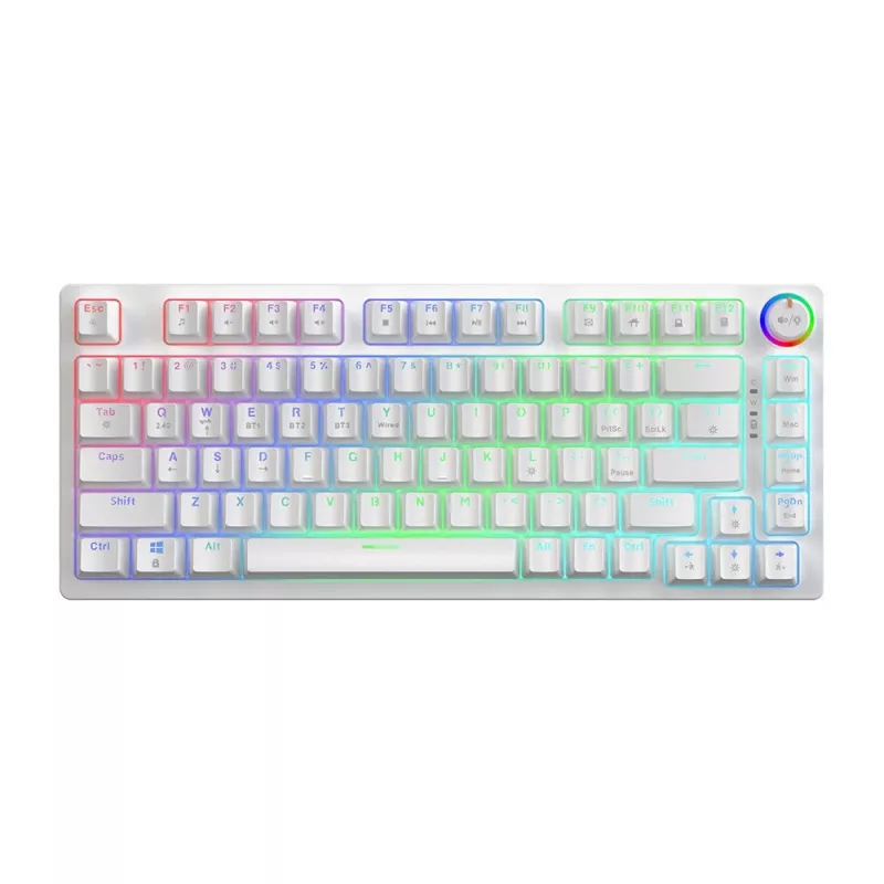 SAVIO PHENIX WHITE tastiera meccanica wireless, Gateron Red Pro, ABS
