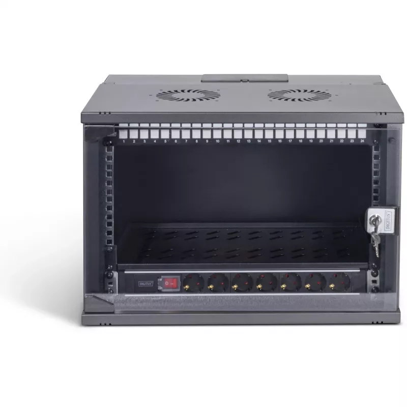 DIGITUS SOHO Pro DN-49203-SET 19" 7U set di rete a parete con accessori, 540 x 400 mm, nero