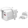 4smarts 541065 GaN Flex Jojo 65W caricabatterie da parete, 2x USB-C PD + USB-A QC 3.0, cavo USB-C retrattile, 100-240V, bianco