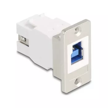 Modulo Keystone DELOCK 67337 montaggio a pannello USB Type-B su USB Type-A 5 Gbit/s, argento/bianco