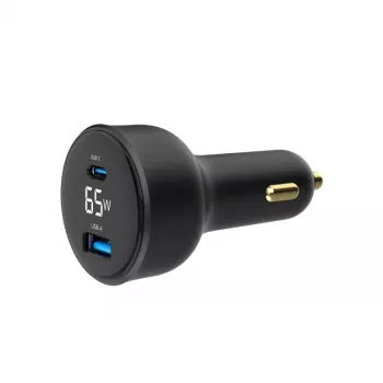 CARICABATTERIE DA AUTO USB 2PORT/TA-UC-AC2PD30LCD-CAR01 GEMBIRD