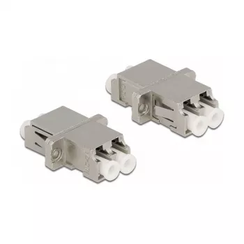 Accoppiatore in fibra ottica DeLOCK LC Duplex femmina su LC Duplex femmina single-mode metallo