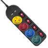 Ciabatta MACLEAN MCE229B — 4 prese AC, 2× USB-A, cavo 1,5 m, 10 A, tipo F, per interni, nero
