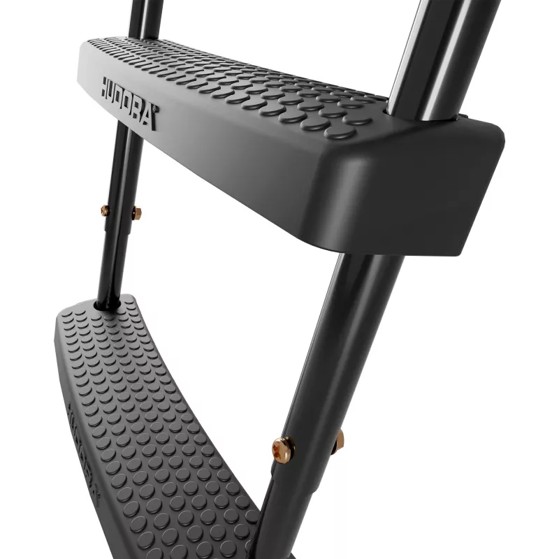 Scala per trampolino HUDORA universale 70–100 cm, nera, gradini di sicurezza regolabili