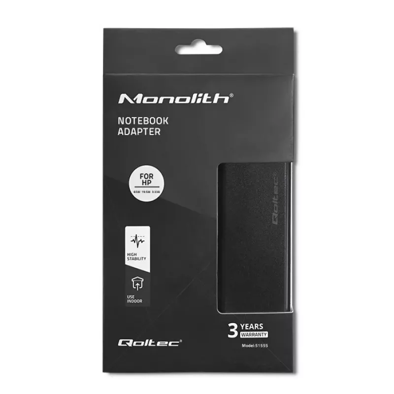 Alimentatore Qoltec 51555 per interni 65W nero