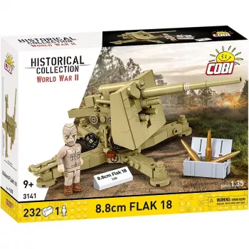 Kit di montaggio a mattoncini Cobi 8,8 cm Flak 18 – 232 pezzi, scala 1:35