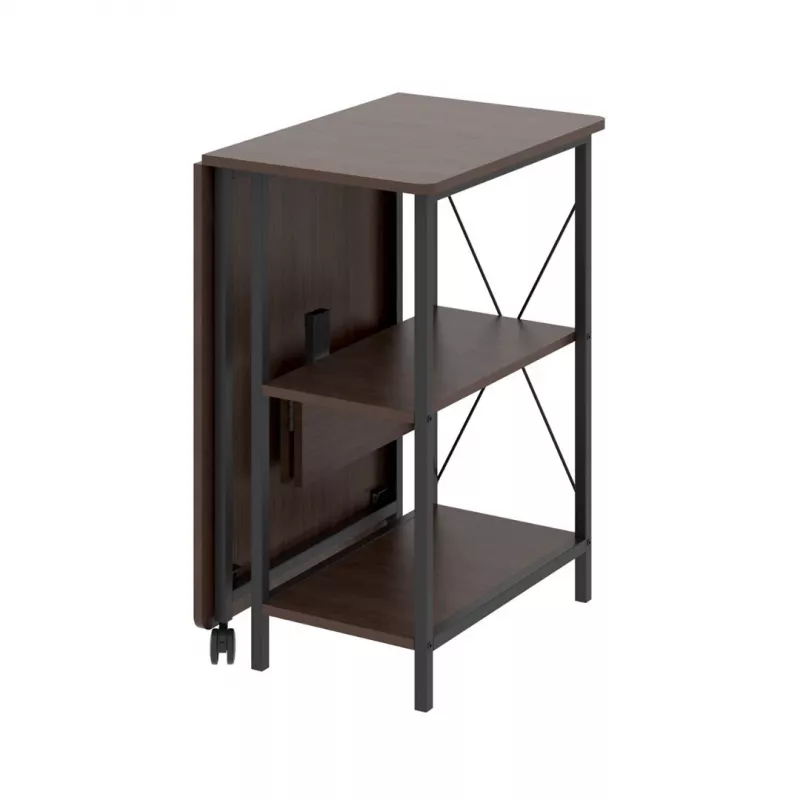 Tavolo pieghevole a soppalco Maclean, dimensioni: 107x45x75 cm, max. 150 kg, con piano, colore noce scuro, MC-411 B