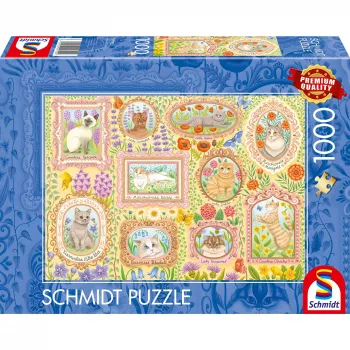 Puzzle Schmidt Spiele Noble Cats in Blossom, 1000 pezzi, modello 59792