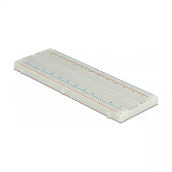 Breadboard DELOCK 18313 — scheda di prototipazione senza saldatura, plastica, 55×165×9 mm, bianco