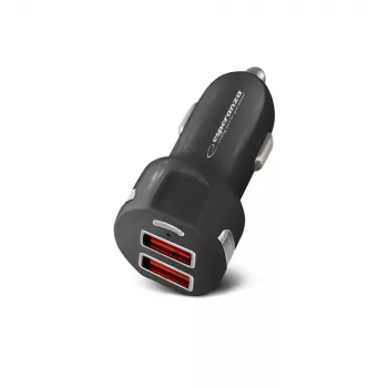 Caricabatterie da auto ESPERANZA EZ110 nero – ingresso 12–24 V, 2× USB-A 2,1 A, Quick Charge 3.0, 36 W