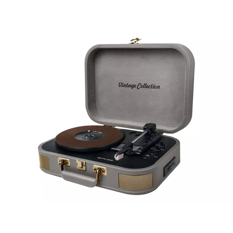 Muse | sistema stereo giradischi | MT-201 BTG | grigio | porta USB | ingresso AUX