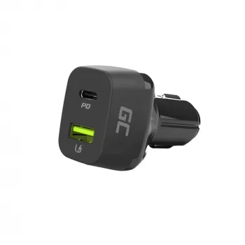 Caricabatterie da auto Green Cell CAD33, 42 W, USB-C PD + USB-A QC3.0, ingresso 12/24 V, uscita 5–12 V