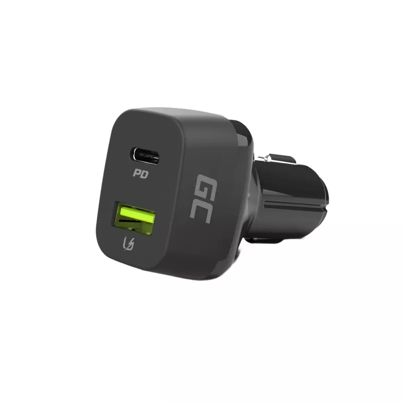 Caricabatterie da auto Green Cell CAD33, 42 W, USB-C PD + USB-A QC3.0, ingresso 12/24 V, uscita 5–12 V