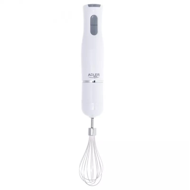 Adler AD 4620 set frullatore a immersione, 800 W, 2 velocità, tritatutto da 450 ml, bicchiere da 750 ml, frusta, bianco