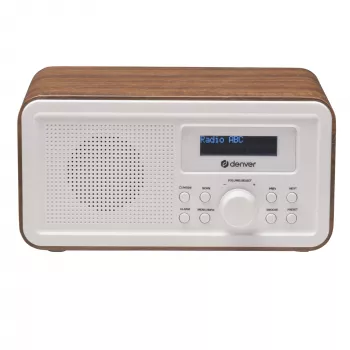 Radio DENVER DAB-30DW radio da tavolo DAB/FM con finitura in legno scuro