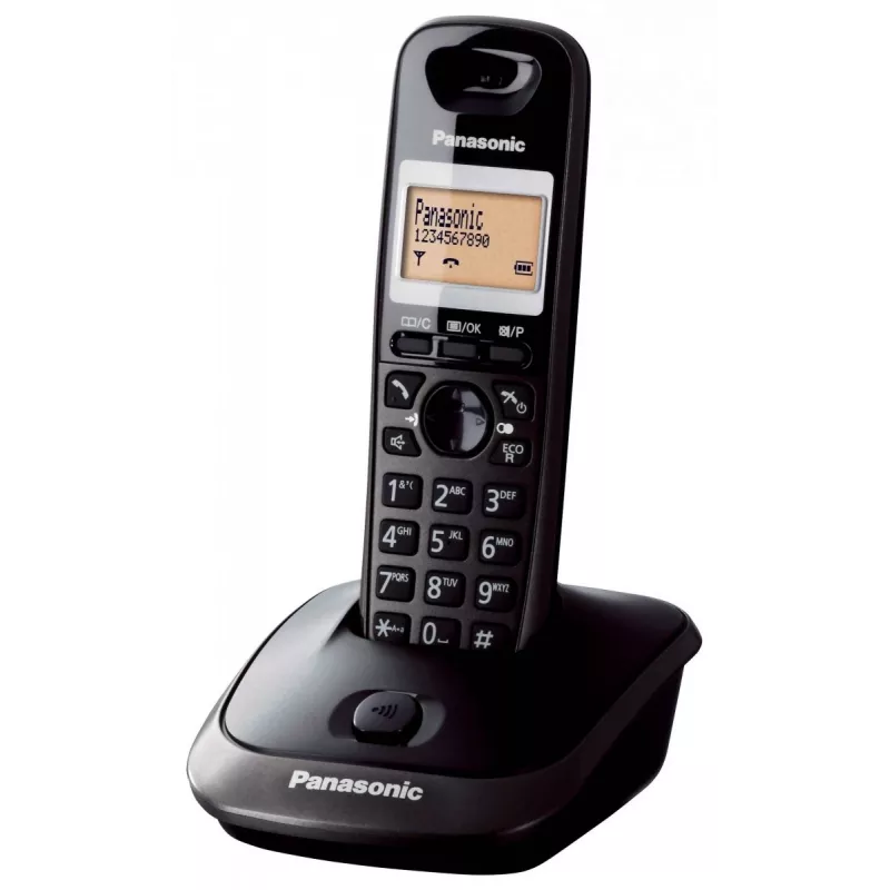 Panasonic KX-TG2511 telefono DECT nero con display del numero chiamante