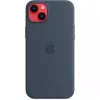 Custodia in silicone con cover Apple iPhone 14 Plus MagSafe blu tempesta