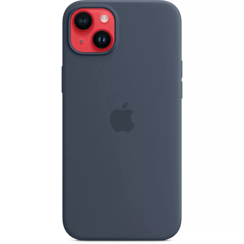 Custodia in silicone con cover Apple iPhone 14 Plus MagSafe blu tempesta