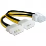 Delock 82397 cavo adattatore di alimentazione PCI Express, 2x 4 pin da 5,25" a 8 pin PCIe, 12 V, 0,30 m