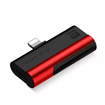 Lettore di schede SD/microSD USAMS US-SJ430 con connettore Lightning, rosso