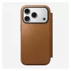 Custodia folio Nomad Modern Leather Folio per iPhone 17 Pro, pelle + alluminio, 6,3 pollici (16 cm), Tan, 3 scomparti per carte
