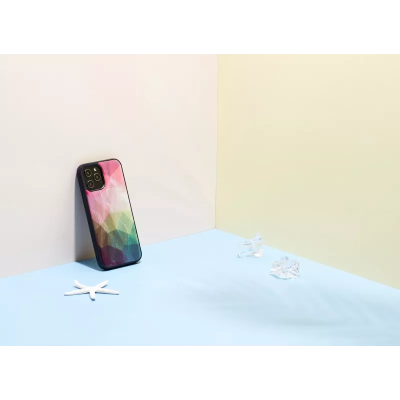 Custodia iKins per Apple iPhone 12 Pro Max — design fiori d'acqua, nero