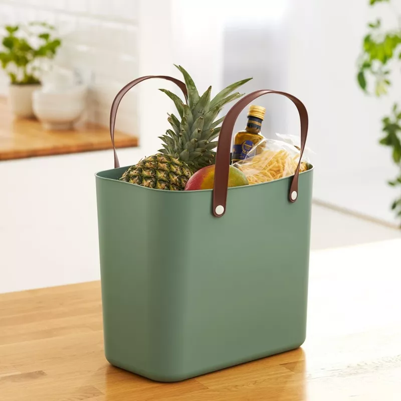 Borsa rotho Albula verde 25 L plastica riciclata, 340×235×400 mm, carico max 40 kg