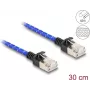Cavo di rete DeLOCK RJ45 Cat.6A 0,3 m blu