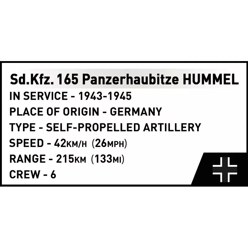 Set da costruzione Cobi Panzerhaubitze Hummel 1118 pezzi kit di montaggio