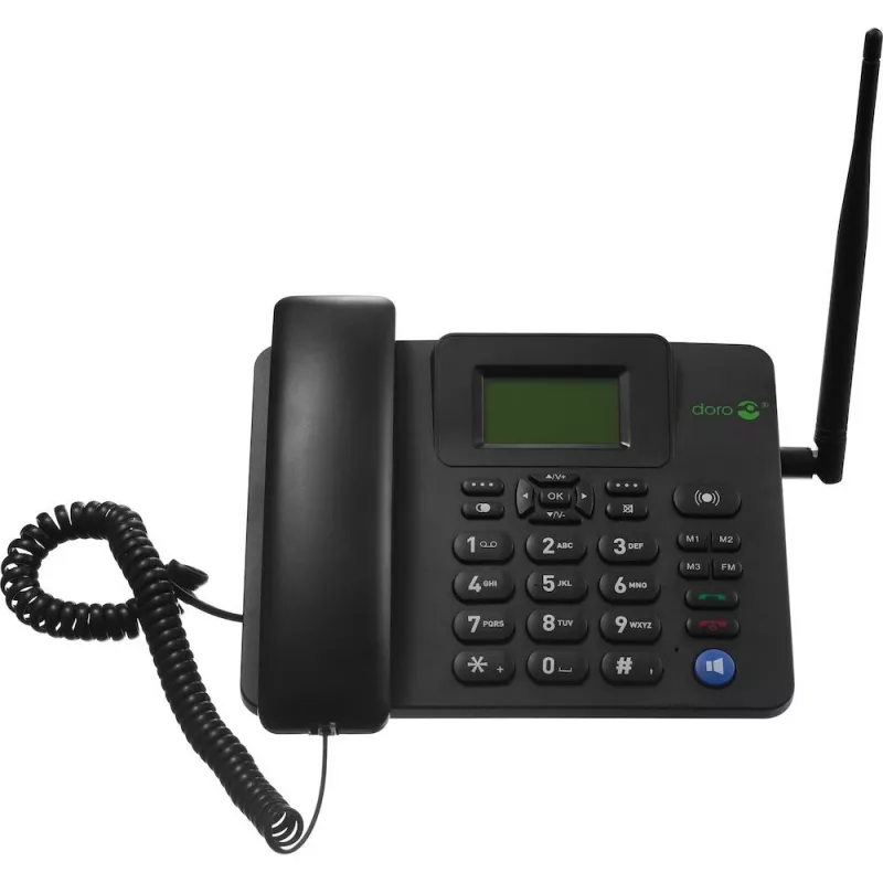 Telefono IP Doro 4100H nero cordless con cornetta LCD 128x64 500 voci
