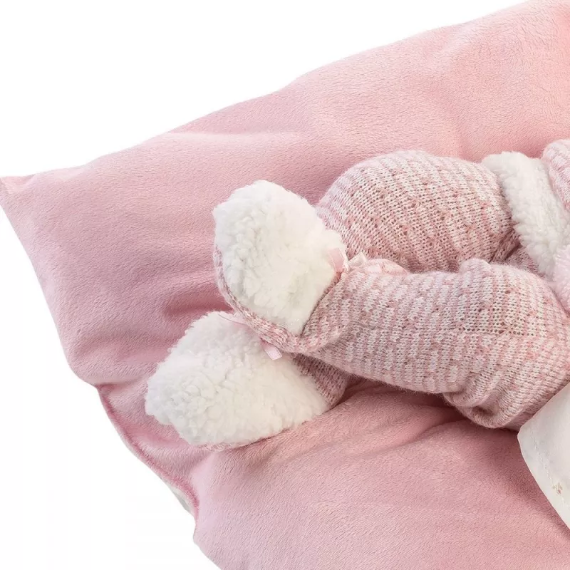 Bambola 73860 bambola neonata Nica su coperta rosa 38 cm Llorens