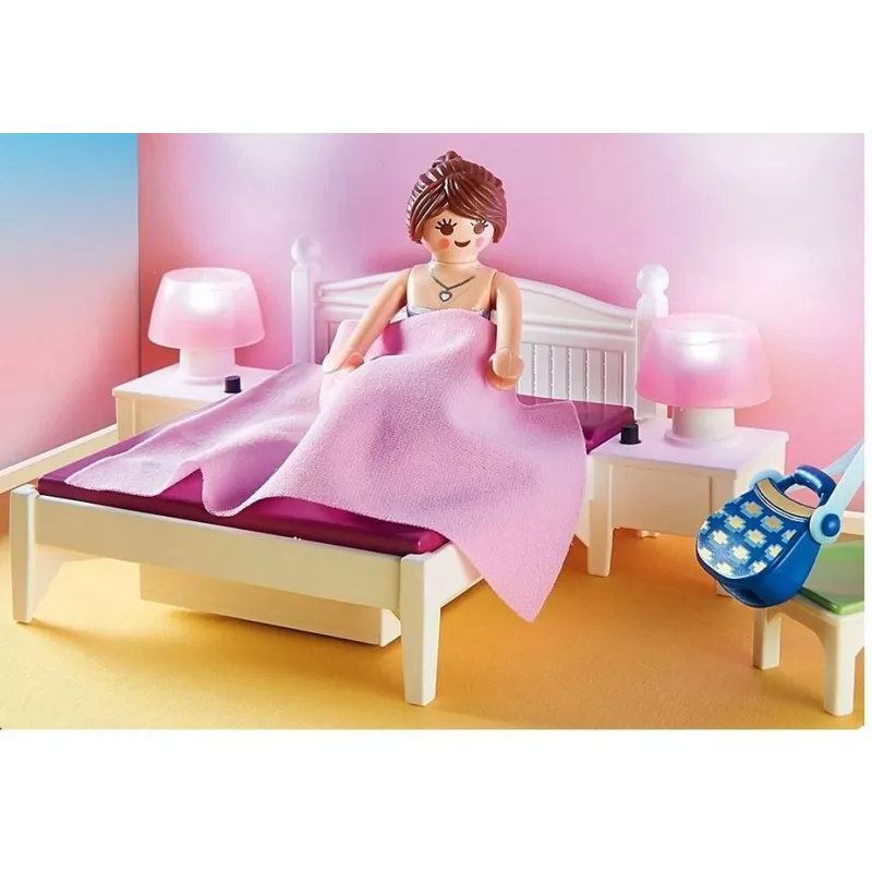 Casa delle bambole Playmobil set di gioco con personaggi – camera da letto con angolo cucito 70208