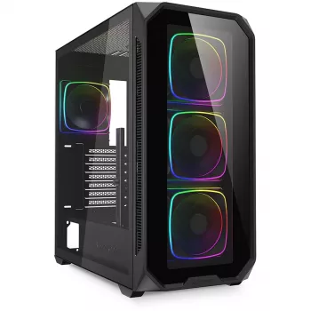 Case PC Sharkoon AK5G RGB Midi Tower nero