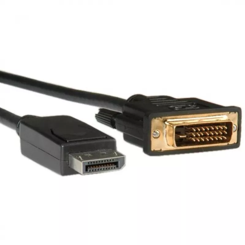 ROLINE - Cavo video - DisplayPort (M) - DVI-D (M) - 1 m (DisplayPort 1.1) - Viti zigrinate - nero (11.04.5771)
