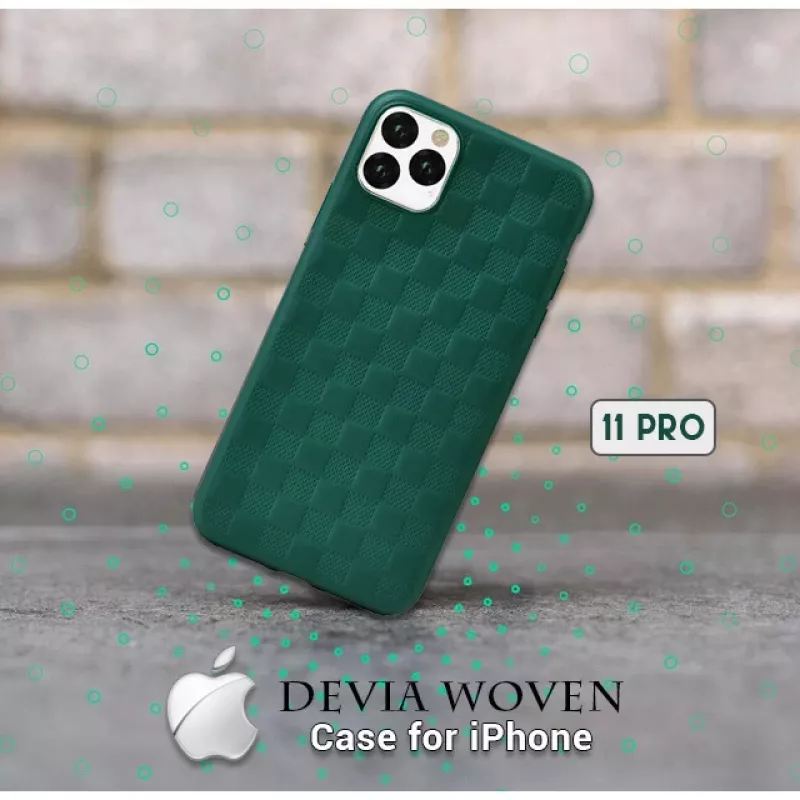 Custodia protettiva Devia Woven2 per iPhone 11 Pro, verde