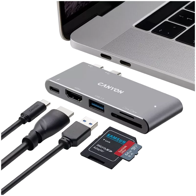 Hub CANYON DS-5 5in1 Thunderbolt 3 4K grigio siderale
