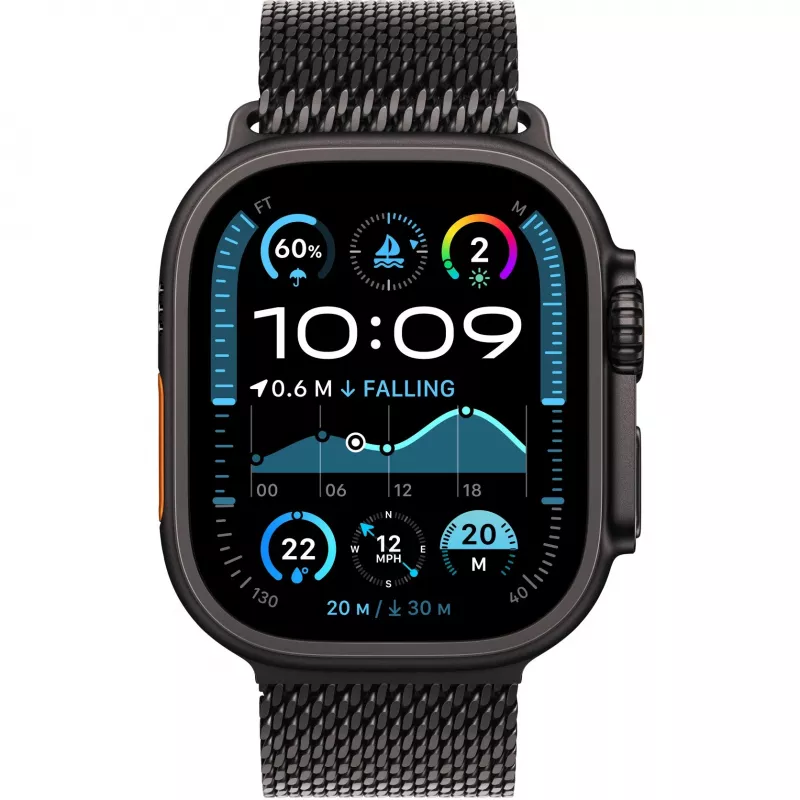 Cinturino Milanese in titanio nero 49 mm – L