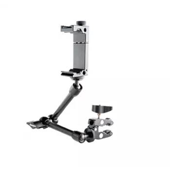 Supporto per smartphone deeper ITGAM0026 per kayak e barca – alluminio, angolo regolabile, morsetto a C fino a 41 mm, distanza telefono 65–95 mm