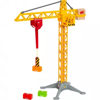 World grande gru da cantiere con luce, binario
