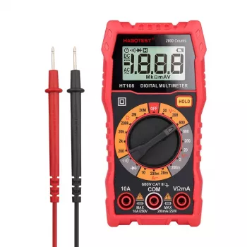 Multimetro Habotest HT108L – DC fino a 600 V, AC fino a 600 V, portata 10 A