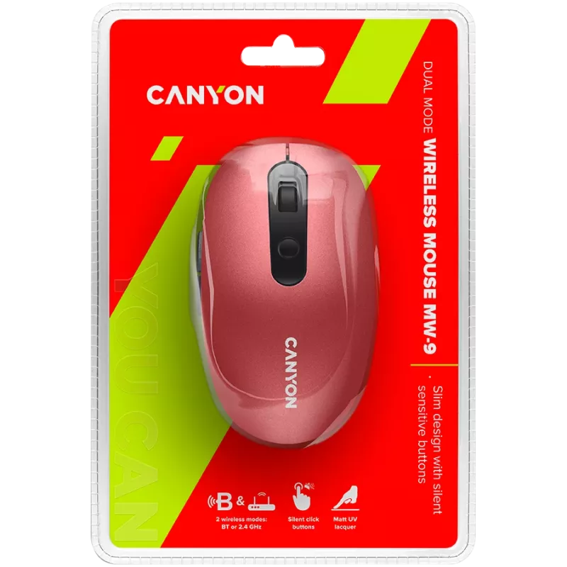 CANYON Mouse MW-9 Dual-Mode wireless Rosso