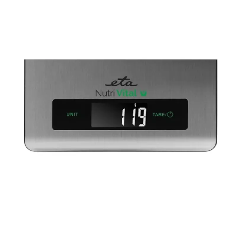 Bilancia da cucina elettronica ETA Nutri Vital Metallic Rectangle — capacità 5 kg, precisione 1 g, LCD