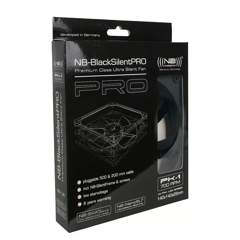 Ventola Noiseblocker BlackSilentPro PK1 14 cm 700 RPM 49 m³/h