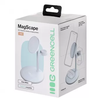 GREEN CELL CARICABATTERIE A INDUZIONE MAGSCAPE WHITE