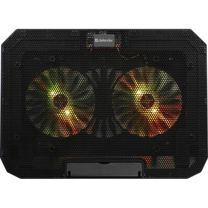 Base di raffreddamento per notebook DEFENDER NS-510 con 2 ventole, 2 porte USB e illuminazione RGB
