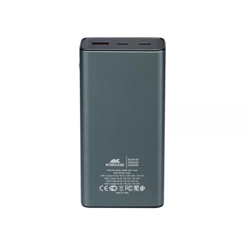 Powerbank Rivacase VA1022 20000 mAh USB caricabatterie portatile