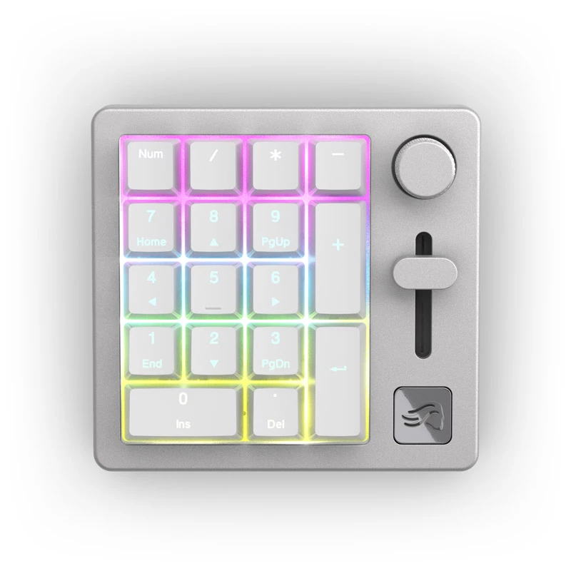 Glorious GMMK Wireless Numpad - Fox Switches, grigio/bianco (GLO-GMMK-NP-FOX-W)