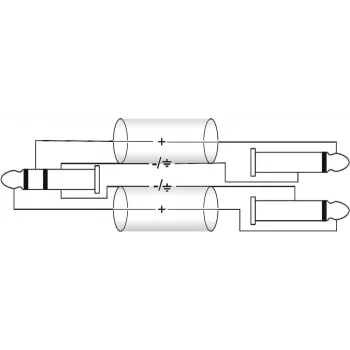 Cavo adattatore Omnitronic 3,5 mm a 2×6,3 mm, 6 m, nero