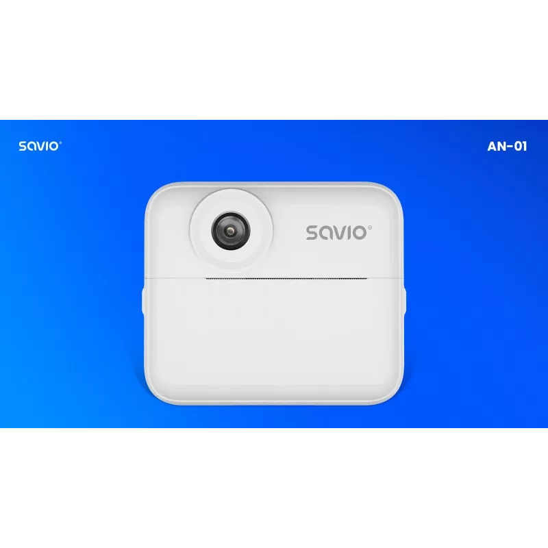 Fotocamera istantanea SAVIO AN-01 per bambini, bianca, LCD 6,1 cm (2,4″), MicroSDHC fino a 32 GB, USB-C, batteria 1200 mAh, senza flash integrato