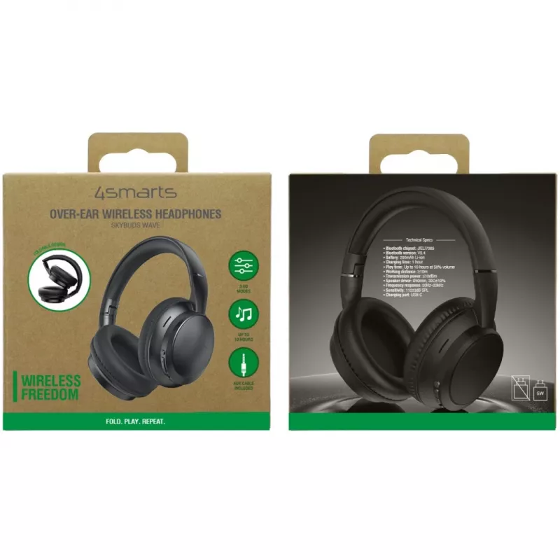 Headset 4smarts SkyBuds Wave con filo e wireless Bluetooth nero